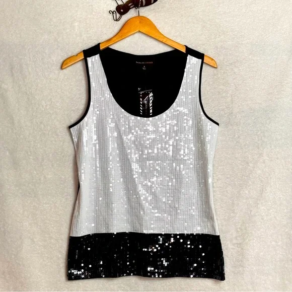 LAST CALL FINAL PRICE GREAT DEAL NEW Dana Buchman Lush retreat sequin tank small - Picture 1 of 6